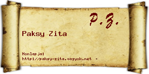 Paksy Zita névjegykártya