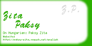 zita paksy business card